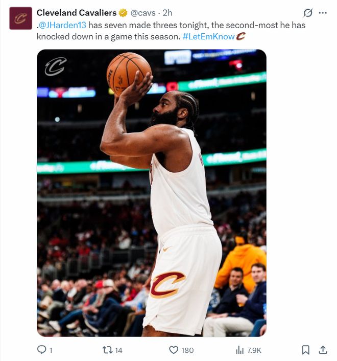 哈登36分创生涯新高率队逆转公牛取两连胜